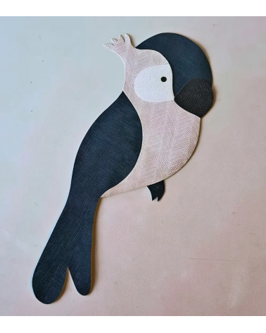 Behangsticker kinderkamer papegaai oudroze en blauw.