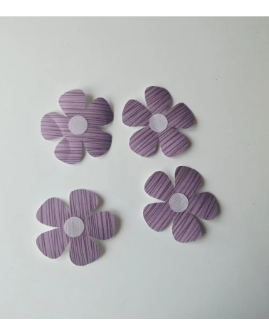 Meisjekamer muurdecoratie set bloemen paars.