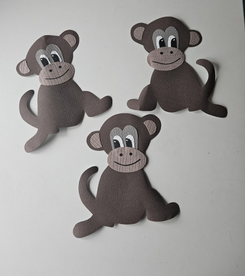 Baby aapje behang muurstickers babykamer donkerbruin.