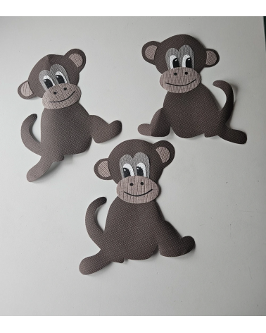 Baby aapje behang muurstickers babykamer donkerbruin.