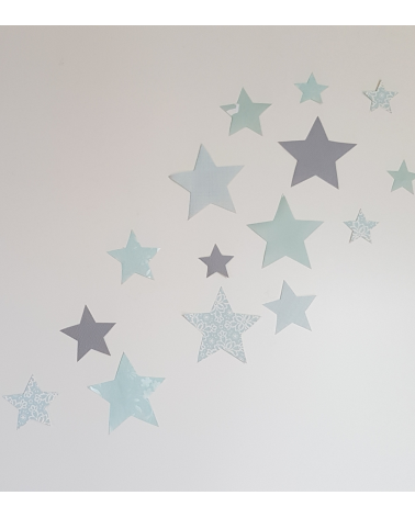 Set sterren behangstickers babykamer mintgroen.