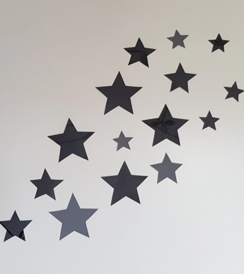 Set sterren behangstickers babykamer antraciet.