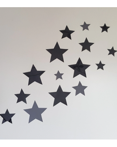 Set sterren behangstickers babykamer antraciet.