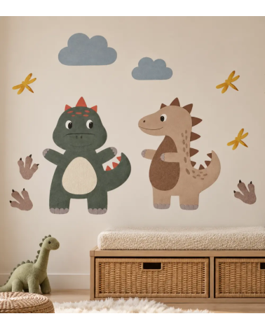 Complete dinosaurus muurdecoratie set kinderkamer.