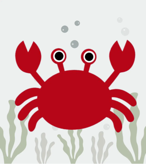 Krab behangsticker babykamer.