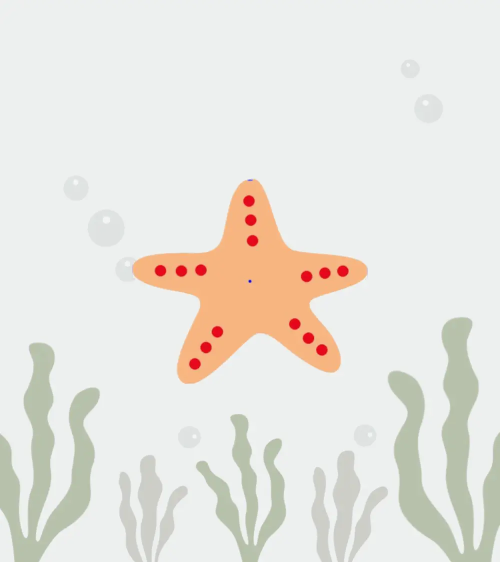 Zeester behangsticker babykamer.