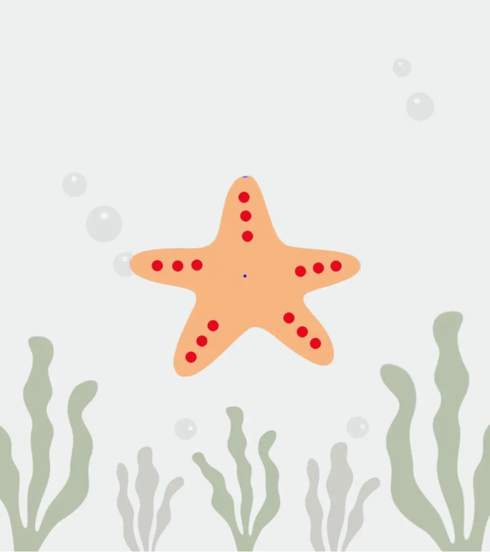 Zeester behangsticker babykamer.