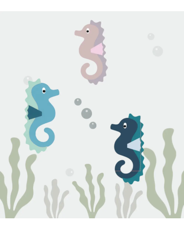 Behangstickers zeepaardjes, onderwater wereld muurdecoraties voor de babykamer