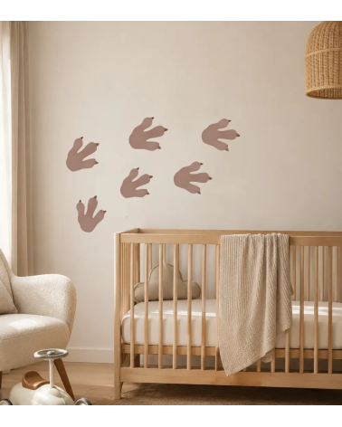 Dino pootafdrukken behangstickers kinderkamer.
