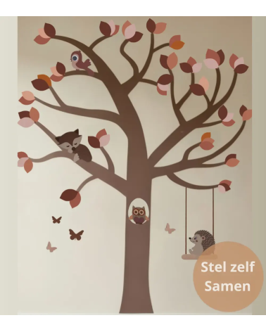 Terracotta behangboom, een zelf samen te stellen muurdecoratie voor de baby- en kinderkamer.