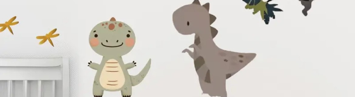 Dino behangstickers – stoere muurdecoratie kinderkamer | Kidzbrand
