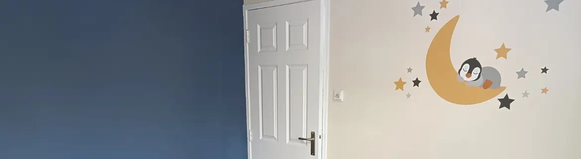 Dieren op de maan behangstickers – muurdecoratie babykamer