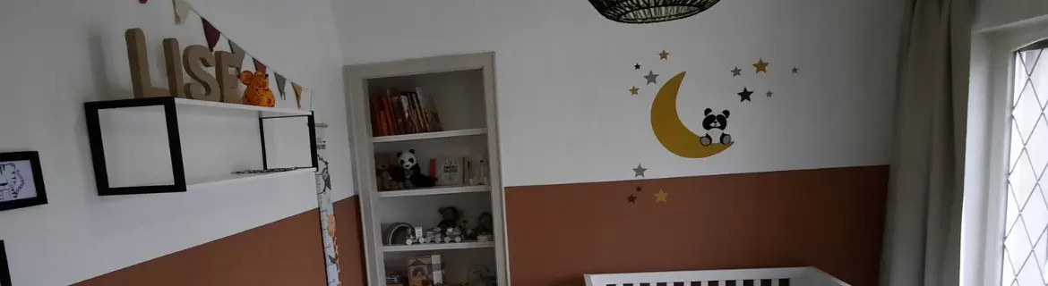 Pandabeer op de maan behangsticker en muurdecoratiebabykamer|Kidzbrand