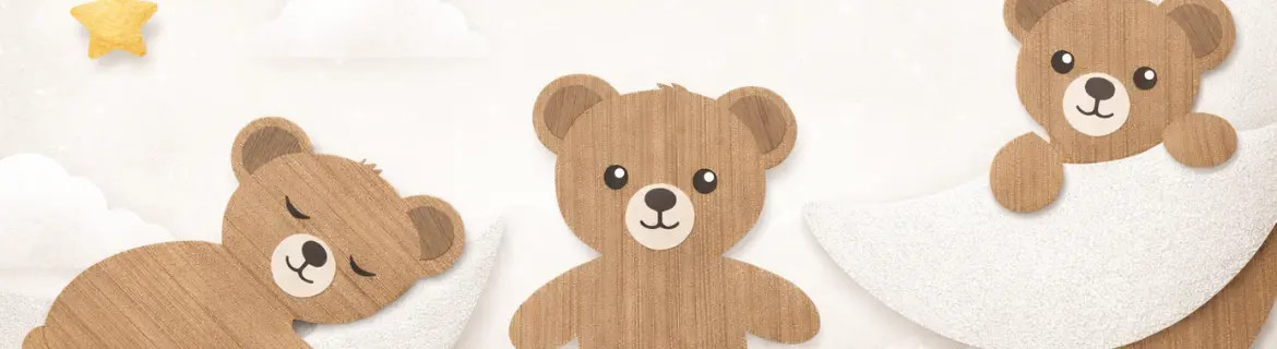 Teddyberen muurdecoratie | Lieve behangstickers babykamer – Kidzbrand
