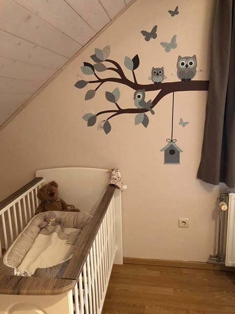 Behangsticker uilentak oudgroen.