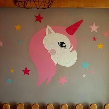 Behangsticker eenhoorn met sterren